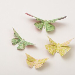 3D Wall Butterflies Butterfly Art For Nursery, Girl's Room, Or Home Decor in Spring Green & Citrus Dots - thumbnail 3