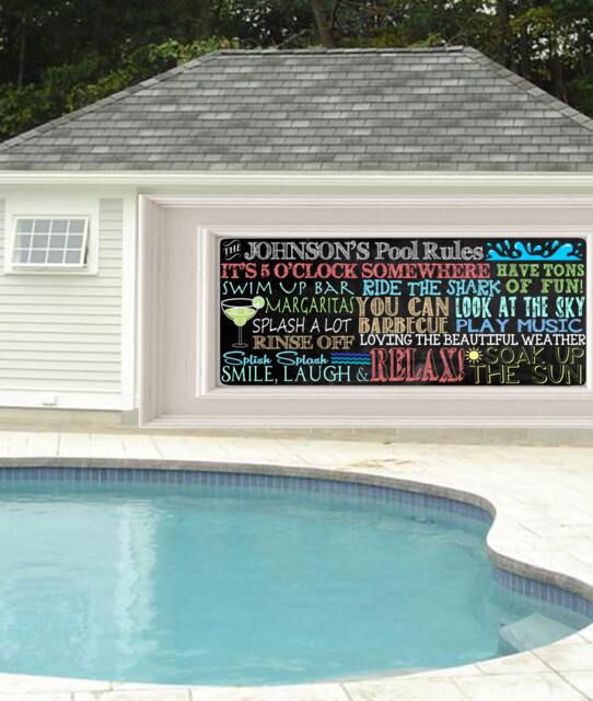 The Pool Rules Sign Customized For Your Pool, Digital Art, Last Name Sign, New Summer Wall Art Decorations To Hang Outside - image 1