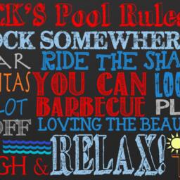 The Pool Rules Sign Customized For Your Pool, Digital Art, Last Name Sign, New Summer Wall Art Decorations To Hang Outside - thumbnail 3
