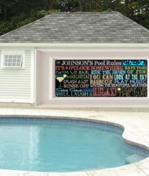 The Pool Rules Sign Customized For Your Pool, Digital Art, Last Name Sign, New Summer Wall Art Decorations To Hang Outside - thumbnail 1