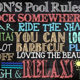 The Pool Rules Sign Customized For Your Pool, Digital Art, Last Name Sign, New Summer Wall Art Decorations To Hang Outside - thumbnail 2