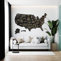 Wood Usa Map, Push Pin Us Travel United States Gift Extra Large Wall Art, 5Th Anniversary Gifts - thumbnail 2