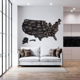 Wood Usa Map, Push Pin Us Travel United States Gift Extra Large Wall Art, 5Th Anniversary Gifts - thumbnail 1