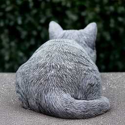 Sleeping Cat Statue Handmade Concrete Garden Memorial Gift Napping Sculpture Outdoor Decor Pet Loss Unique Ornament - thumbnail 3