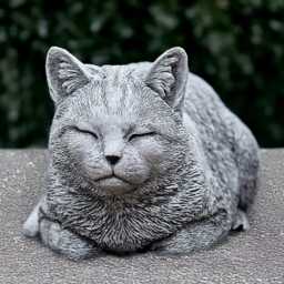 Sleeping Cat Statue Handmade Concrete Garden Memorial Gift Napping Sculpture Outdoor Decor Pet Loss Unique Ornament - thumbnail 1