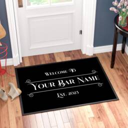 Personalised Door Mat/ Bar Doormat Mat For Man Cave Or Home Bar, Scroll Design, Ideal Gift For Him/Her - thumbnail 1
