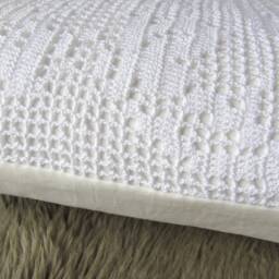 Pillow Case Shabby With Crochet 60x60 Cushion Cover White Pure Cotton Hotel Closure - thumbnail 4