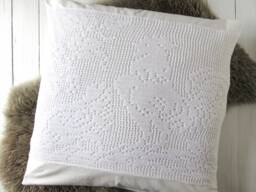 Pillow Case Shabby With Crochet 60x60 Cushion Cover White Pure Cotton Hotel Closure