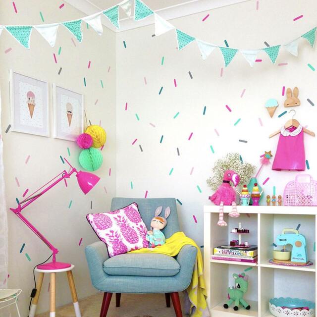 Colorful Confetti Sprinkle Wall Decals, Set Of 5 Colours, Removable Stickers, Vinyl Nursery Decor, Party D005 - image 1