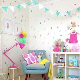 Colorful Confetti Sprinkle Wall Decals, Set Of 5 Colours, Removable Stickers, Vinyl Nursery Decor, Party D005 - thumbnail 1