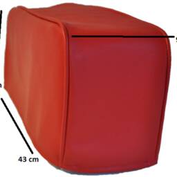 Red Modern Style Pair Of Faux Leather Chair Sofa Arm Cap Protectors Wipe Clean - thumbnail 2