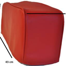 Red Modern Style Pair Of Faux Leather Chair Sofa Arm Cap Protectors Wipe Clean - thumbnail 3