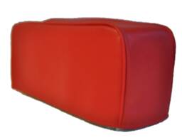Red Modern Style Pair Of Faux Leather Chair Sofa Arm Cap Protectors Wipe Clean - thumbnail 1