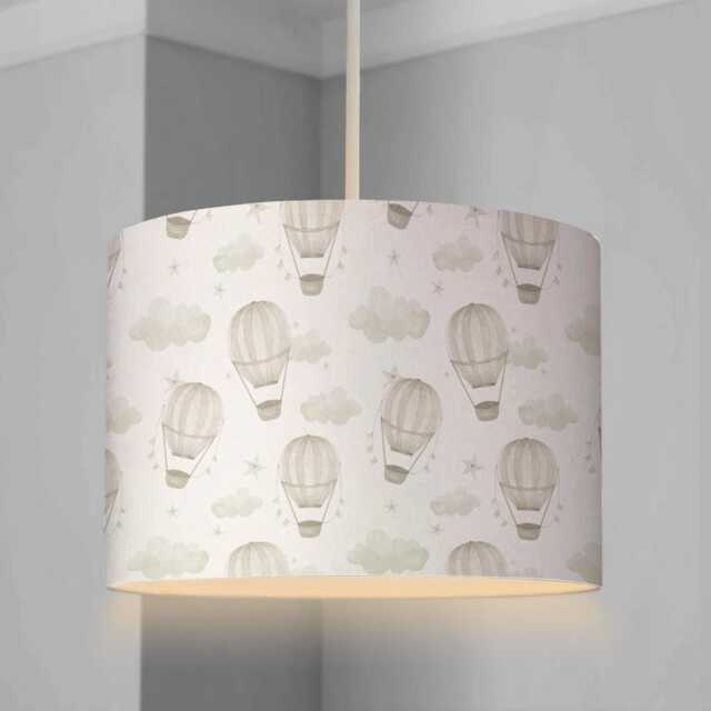 Lampshade - Nursery Ceiling Multiple Hot Air Balloons Faded Beige Jlr, Lampshade Or Table Lampshade Bedroom Round - image 1