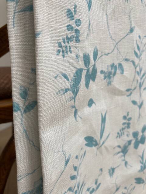 Sample Only - Curtains Made To Measure? Just Need Pole Length & Drop Quote Aqua Blue White Linen - image 1