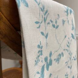 Sample Only - Curtains Made To Measure? Just Need Pole Length & Drop Quote Aqua Blue White Linen - thumbnail 2