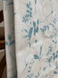 Sample Only - Curtains Made To Measure? Just Need Pole Length & Drop Quote Aqua Blue White Linen - thumbnail 1