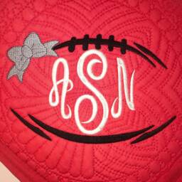Personalized Baby Girl Football Quilt, Monogrammed Cotton Blanket - thumbnail 3