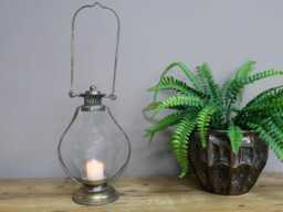 Vintage Candle Holder Lantern - Rustic Deocrative Glass Holder. Hanging Or Free Standing - thumbnail 1