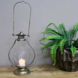 Vintage Candle Holder Lantern - Rustic Deocrative Glass Holder. Hanging Or Free Standing - thumbnail 4