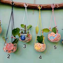 The Sunny Sun Sun Handmade Ceramic Hanging Planters, Succulent Pot Cactus Pot, Plant Indoor, Garden Outdoor Planter. Pottery - thumbnail 2
