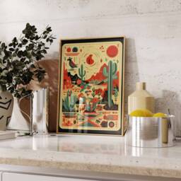 Mexican Print, Poster, D??cor, Latin American Art, Vintage Retro Large Print - thumbnail 3