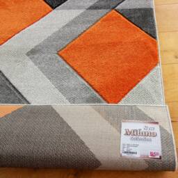 New Orange Silver Grey Rugs Small Large Mats Modern Contemporary Design UK - thumbnail 3