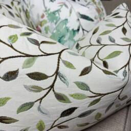 "Leaf Design Green Cushion Cover, Voyage Cervino Designer Handmade Pillow 12"" X 20" - thumbnail 3