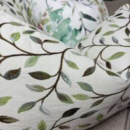 "Leaf Design Green Cushion Cover, Voyage Cervino Designer Handmade Pillow 12"" X 20" - thumbnail 2