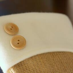 The Classic Cream Line - Set Of Four - 4 Burlap Stockings, Christmas Stockings - thumbnail 4