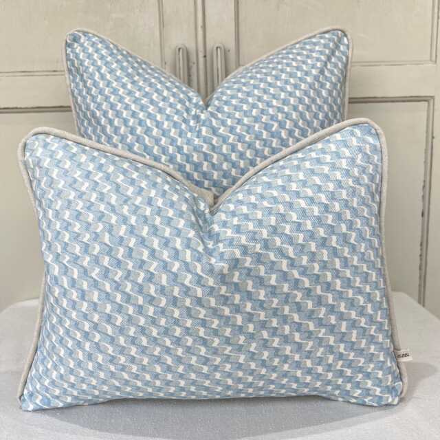 Cushions Made in Fermoie Ruffle Blue Cotton Decorative Sofa Throw Pillow Cover - image 1