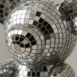 Disco Ball Bear - Mirror Mosaic Decor 70S Retro-Inspired Sparkle Figurine Gift For Home & Office - thumbnail 3