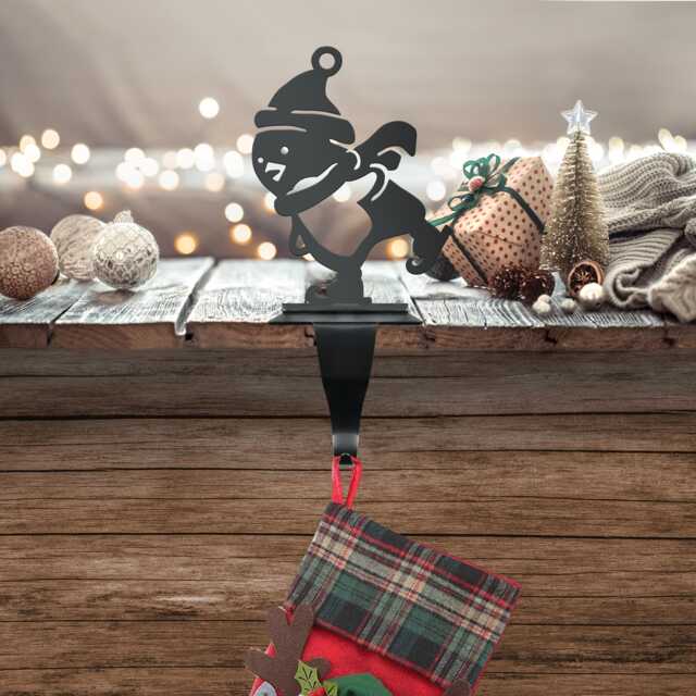 Penguin Ice Skating Steel Stocking Holder/ Christmas, Holidays, Xmas, Winter Holder, Christmas Decoration, Family, Children, Gift - image 1