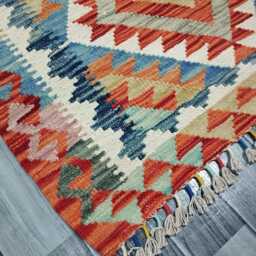 Kilim Rug Classic, Handmade Artisan Afghan Turkish Scandinavian Navajo Bohemian Wool Flatweave Multicolour 122x89 cm - thumbnail 2