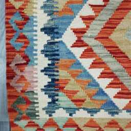 Kilim Rug Classic, Handmade Artisan Afghan Turkish Scandinavian Navajo Bohemian Wool Flatweave Multicolour 122x89 cm - thumbnail 4