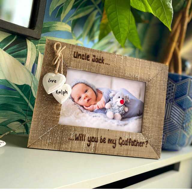Will You Be My Godmother/Godfather Godparents Photo Frame - Engraved Personalised Picture 6x4 - image 1