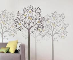 Large Fruit Tree Stencil - Reusable Wall Stencils For Diy Decor - thumbnail 1