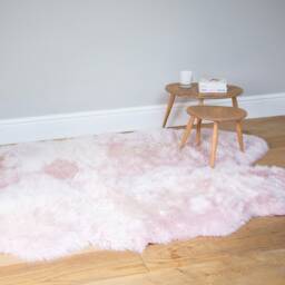Baby Pink , Pale Blush Large Sheepskin Rug Bed Cover Chair Sofa Throw Hygge Natural Eco Wool Luxury, Sheep - thumbnail 4