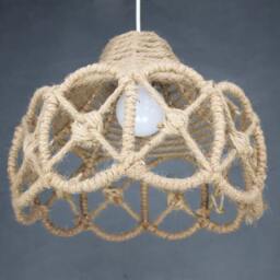 Hemp Rope Pendant Light Hand Woven Countryside Chandelier - thumbnail 3
