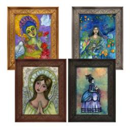 Handmade Solid Wood Picture Frame, Custom Made For Our Art, Wooden Frame , Hand Painted Frame Available in Your Choice Stain - thumbnail 1