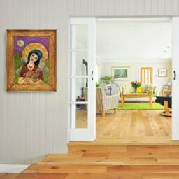 Handmade Solid Wood Picture Frame, Custom Made For Our Art, Wooden Frame , Hand Painted Frame Available in Your Choice Stain - thumbnail 3