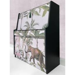 Upcycled Secretary Desk Vintage Remploy Bureau With Hand-Painted Jungle Design - thumbnail 2