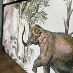 Upcycled Secretary Desk Vintage Remploy Bureau With Hand-Painted Jungle Design - thumbnail 4