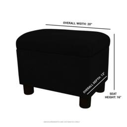 Navy Velvet Handmade Pouffe Stool Upholstered - British Bespoke Made - thumbnail 4