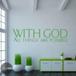 With God All Things Are Possible Vinyl Wall Decal Sticker - thumbnail 3