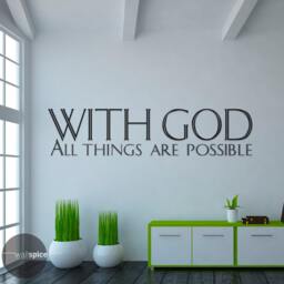 With God All Things Are Possible Vinyl Wall Decal Sticker - thumbnail 1