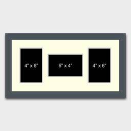 Multi Photo Picture Frame - Grey Wooden Collage Frame, Holds 3 Photos - thumbnail 2