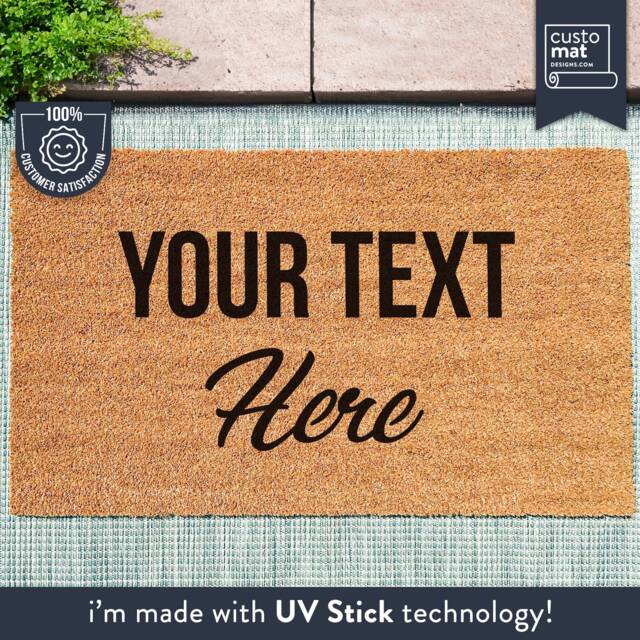 Add Your Text Here On A Personalized Doormat - Customized Coir Mat Home Decor Housewarming Gift Custom Door - image 1