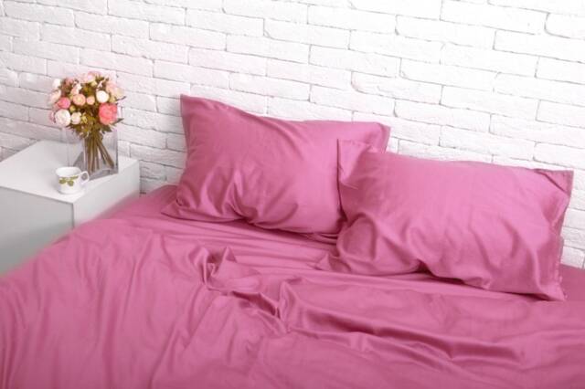 100% Cotton Sateen Pillowcase in Pink. Handmade Pillow Case Organic Slip Cover Natural Custom Sham European Us Sizes - image 1