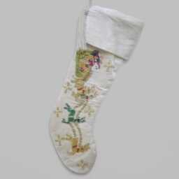 Personalised Handmade Beaded Christmas Velvet Stocking Holiday Decor Santa & Reindeer Embroidered Chimney Mantel Hanging 21 - thumbnail 3